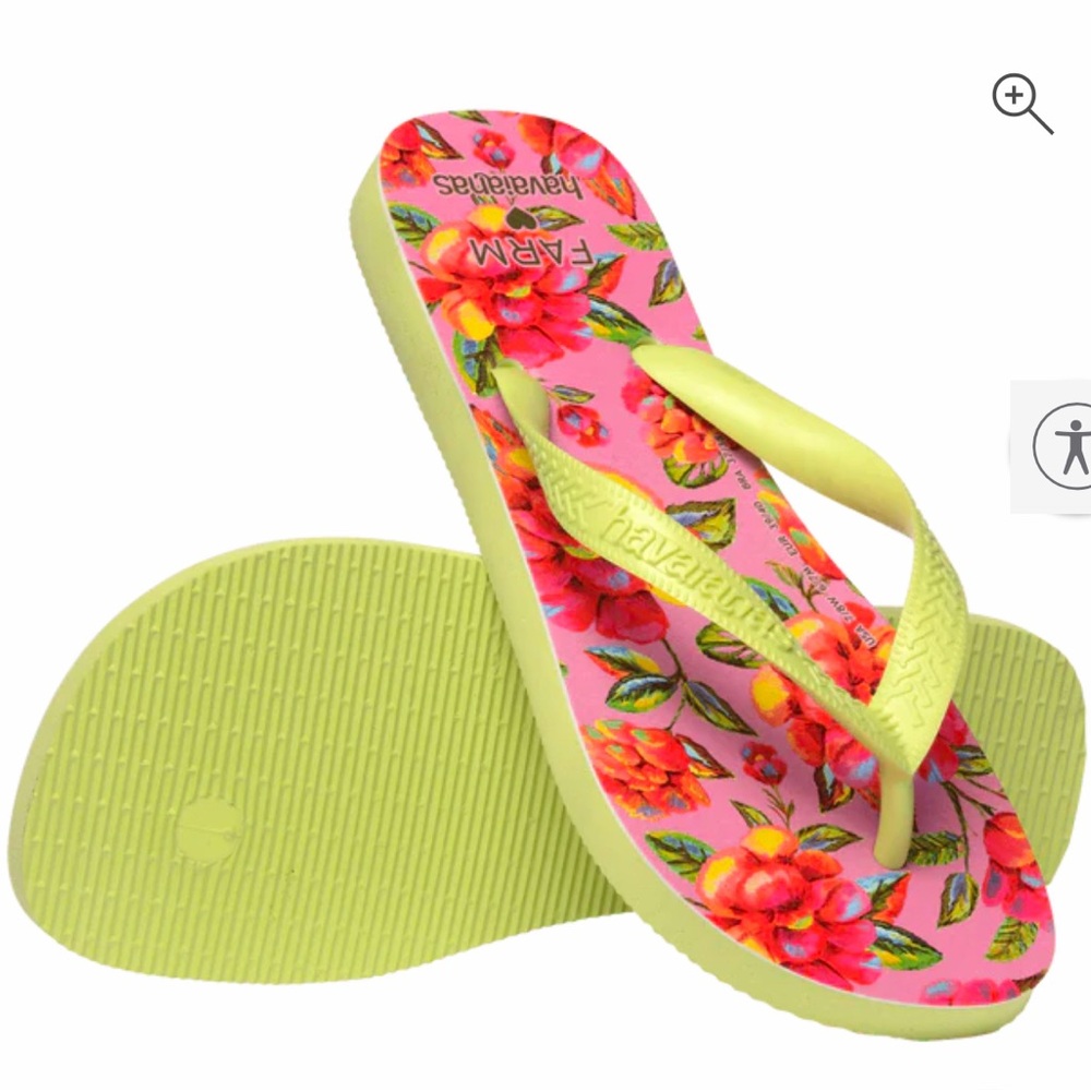 FARM Rio Neon Flowers Top Flip Flops - Picture 3 of 4